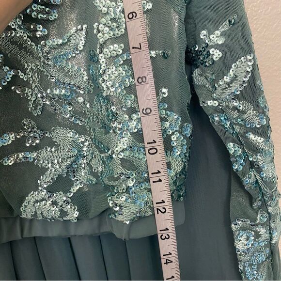 WEISSMAN Dance Costume 2 piece Sage green sequin Guiltfree 10337 MA adult - Picture 11 of 13